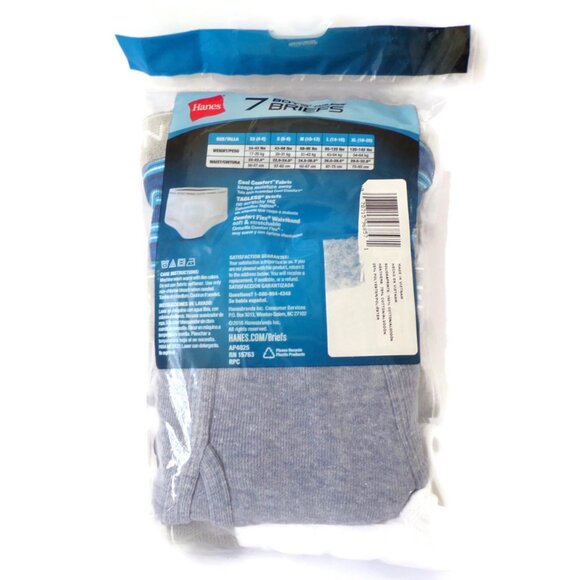 Hanes Boys Tagless Briefs Large 14-16 confortflex waistband 6 pair Blue Grey  99 - Picture 2 of 5
